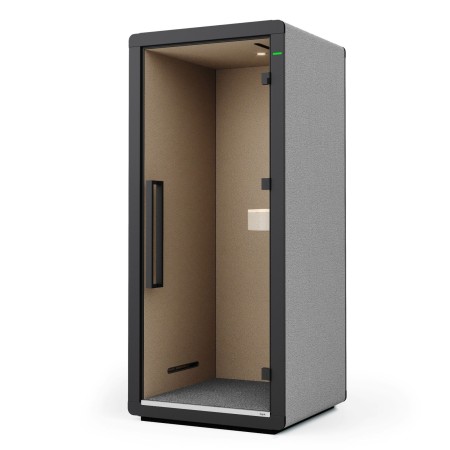 Cabine acoustique Flathouse isolée, finition tissu gris clair. - Flathouse