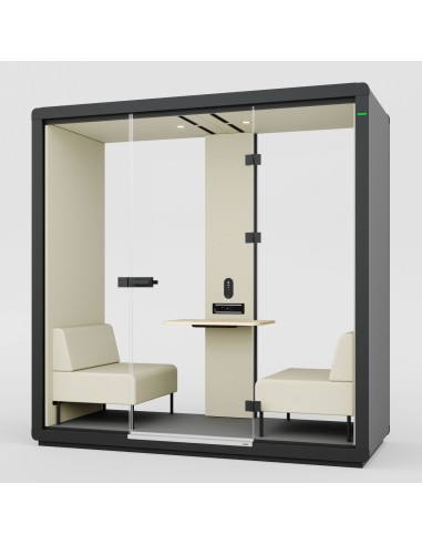 Vue intérieure de la cabine acoustique Flathouse deux places. - Flathouse