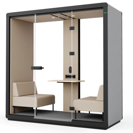 Cabine acoustique Flathouse deux places avec table intégrée. - Flathouse