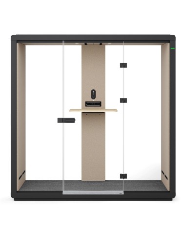 Cabine Flathouse ouverte, configuration symétrique avec table centrale. - Flathouse