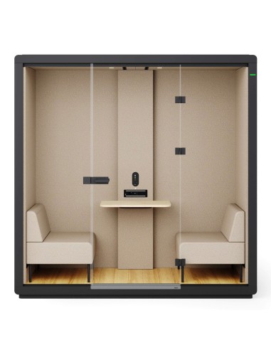 Cabine Flathouse ouverte, équipée pour des échanges confidentiels. - Flathouse