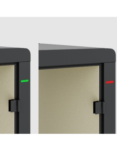 Détail du voyant lumineux extérieur de la cabine Flathouse. - Flathouse