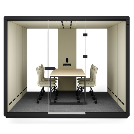 Cabine Flathouse deux places avec table centrale et parois vitrées. - Flathouse