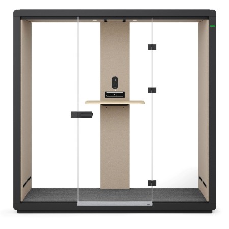 Cabine acoustique Flathouse à double porte vitrée avec éclairage intégré. - Flathouse