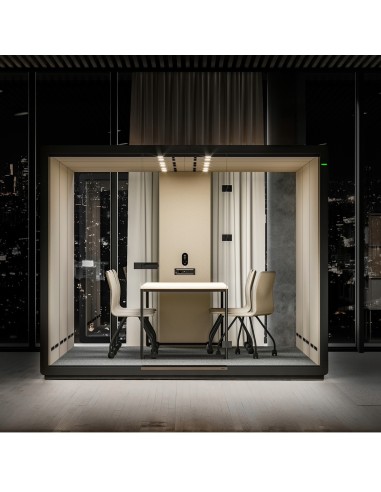 Cabine Flathouse pour deux personnes avec assises confortables et table centrale. - Flathouse