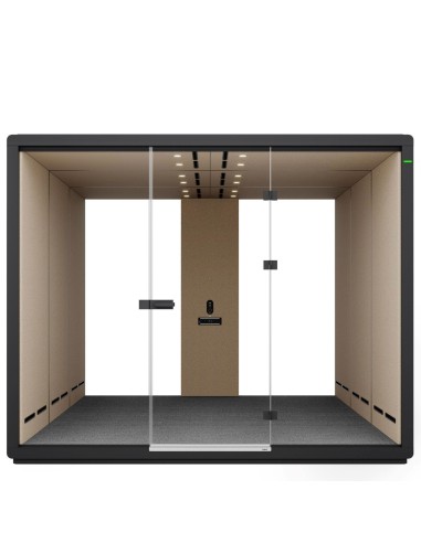 Cabine acoustique Flathouse installée dans un espace design avec éclairage tamisé. - Flathouse