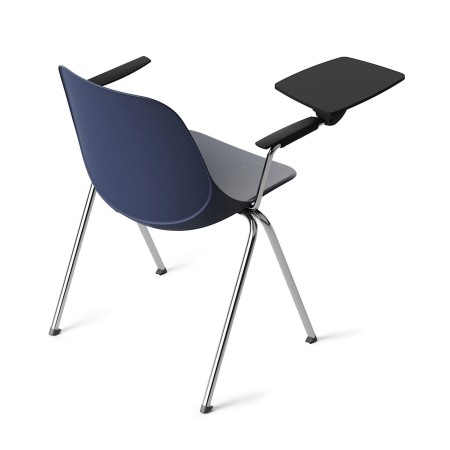 Chaise Eggo EG 220 bleue avec tablette écritoire – idéale pour formations et conférences