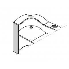 Pied gauche haut L. 21,6 x P. 2,8 x H. 110,3cm