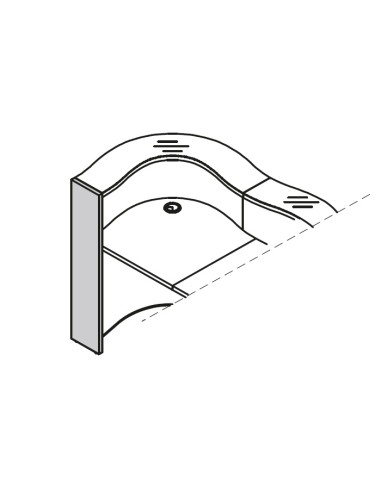 Pied gauche haut L. 21,6 x P. 2,8 x H. 110,3cm