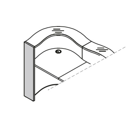 Pied gauche haut L. 21,6 x P. 2,8 x H. 110,3cm
