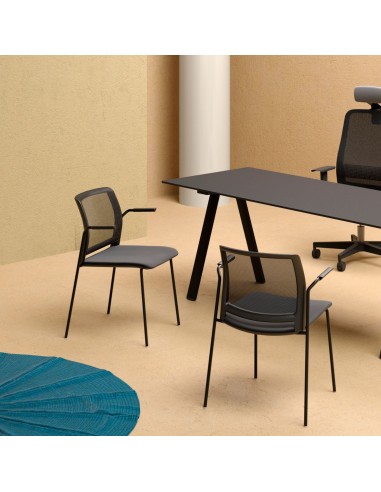 FD 220 version plastique noir et maille pour bureau – design robuste et épuré