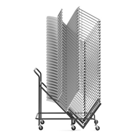 Chariot FD TR chargé de chaises Fendo empilées – vue latérale
