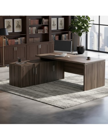 Bureau de direction modèle Quando en noyer foncé dans un cabinet d’avocats à Genève.