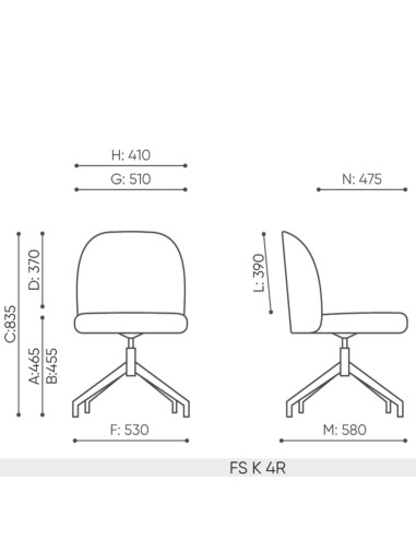 dimensions Flos FS K 4R