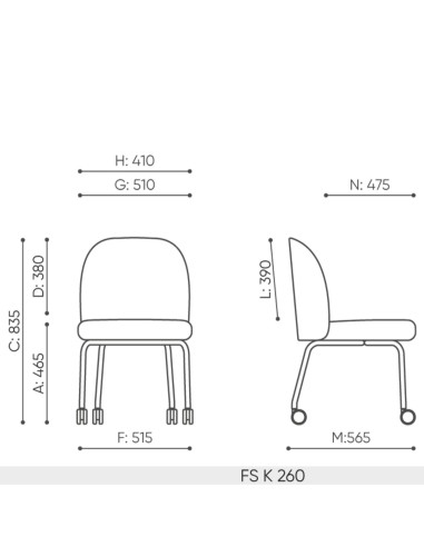 dimensions de la chaise FS K 260