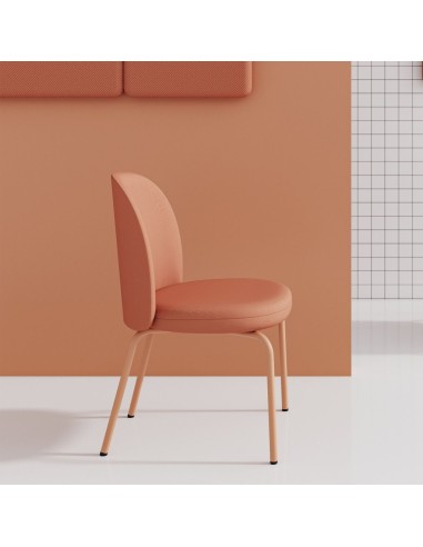 Détail de l’assise rembourrée de la chaise FS K 215 rouge corail