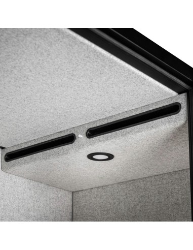 Éclairage LED intégré au plafond de la cabine acoustique Quadra. - Quadra