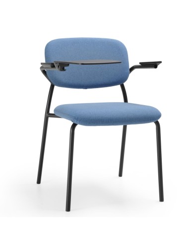 Assise tapissée confortable sur chaise de réunion Hens HS 220 en bleu