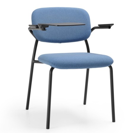 Assise tapissée confortable sur chaise de réunion Hens HS 220 en bleu