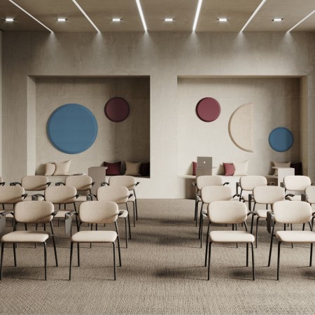 Chaise de formation Hens HS 220 avec tablette, idéale pour salles de classe et amphithéâtres. 2