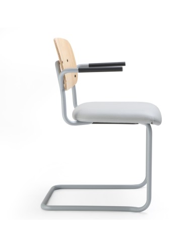 assise tapissée de la chaise Hens HS 230 – tissu beige vue latérale