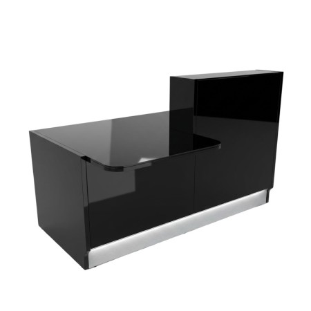 Meuble de réception noir avec accès PMR et led intégré