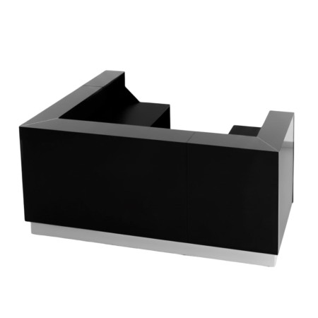 Meuble de réception noir avec 2 profondeurs possibles