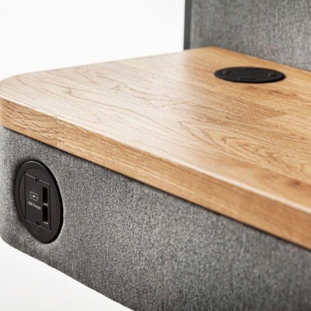 Plateau bois arrondi avec double passe-câbles intégré, pour cabine Treehouse. - Treehouse