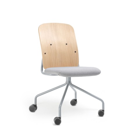 Chaise professionnelle HS 4K0 H avec assise ergonomique et piétement sur roulettes