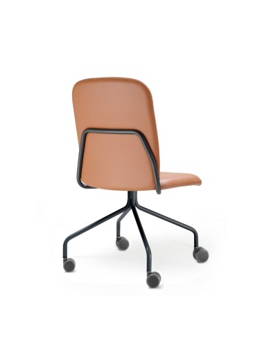 Siège de réunion Hens sur base 4 branches mobile – version rembourrée de dos