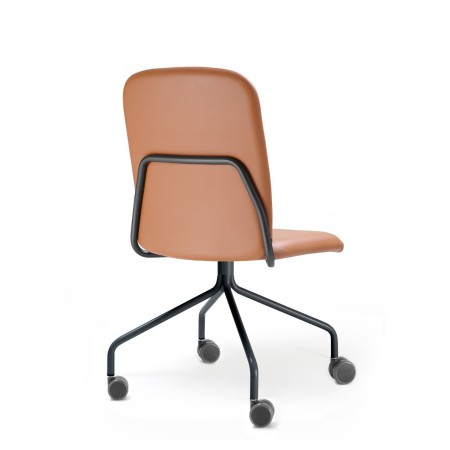 Siège de réunion Hens sur base 4 branches mobile – version rembourrée de dos