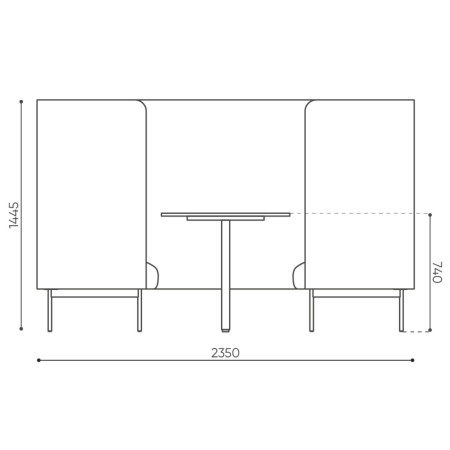Dimensions du module acoustique Fora en vue de face et latérale. - Fora