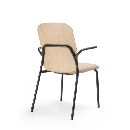 Chaise Hens HS 220 H structure métallique noire vue de dos