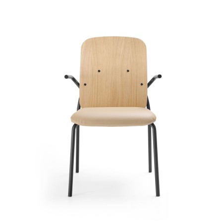 Dossier placage chêne naturel chaise HS 220 H vue de face