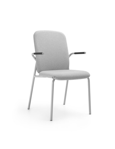 Modèle HS 220 H tissu gris clair avec accoudoirs pour salle de conférence