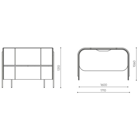 Dimensions du module Leaf Pod en vue frontale et latérale. - Leaf Pod