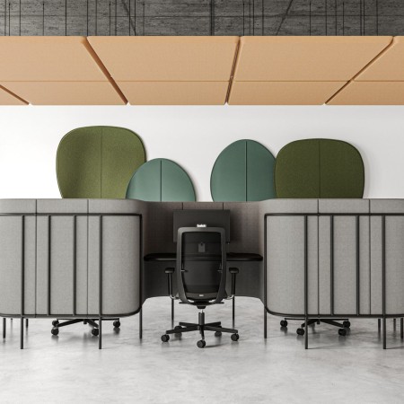 Bureau acoustique individuel pour open-space - Leaf Pod 2