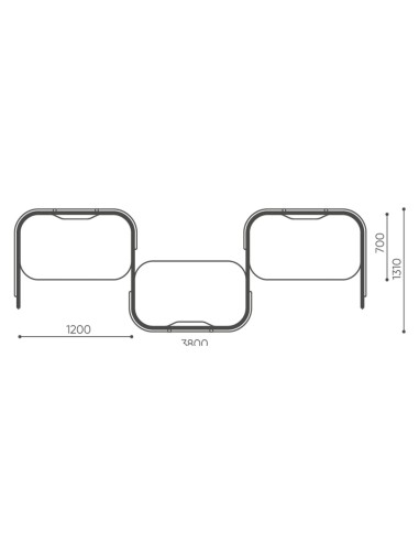 Dimensions du Leaf Pod double, illustrant la configuration en duo et ses mesures principales. - Leaf Pod