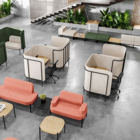 Poste de travail acoustique individuel avec cloison haute - Leaf Pod 2