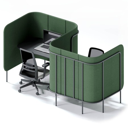 Poste de travail acoustique individuel avec cloison haute - Leaf Pod