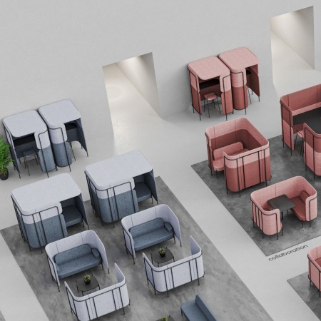 Poste de travail acoustique debout avec toit - Leaf Pod