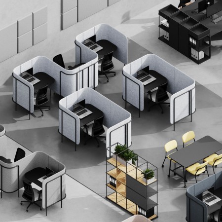 Poste de travail acoustique individuel pour open space - Leaf Pod 2