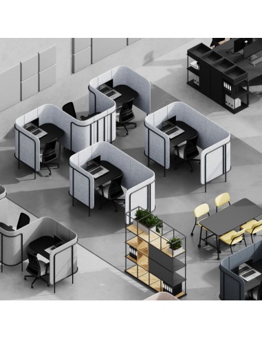 Poste de travail acoustique individuel pour open space - Leaf Pod