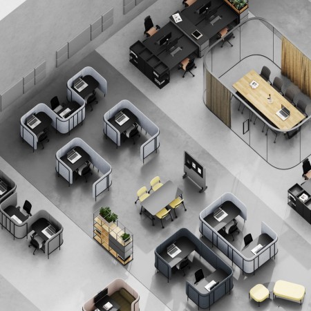 Poste de travail acoustique individuel pour open space - Leaf Pod