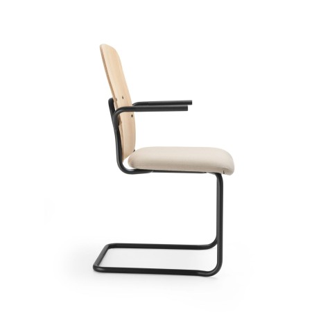 Vue latérale chaise Hens HS 230 H dossier haut en bois