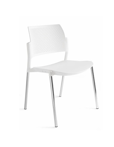 chaise empilable en plastique blanc pour espace d’accueil professionnel