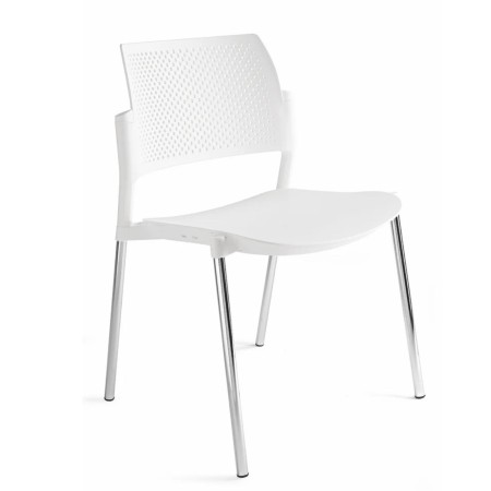 chaise empilable en plastique blanc pour espace d’accueil professionnel