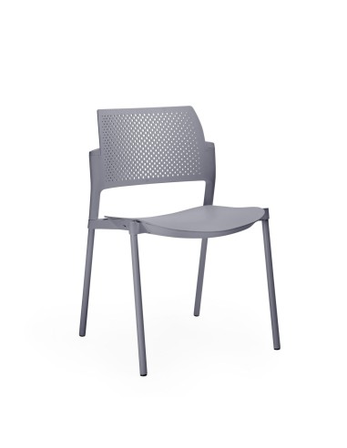 chaise visiteur Kyos KY 215 gris pour salle d’attente d’entreprise