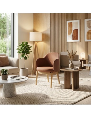 chaise Flos Wood rembourrée avec pieds bois pour salle d’attente