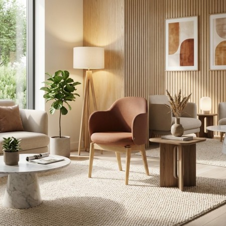 chaise Flos Wood rembourrée avec pieds bois pour salle d’attente